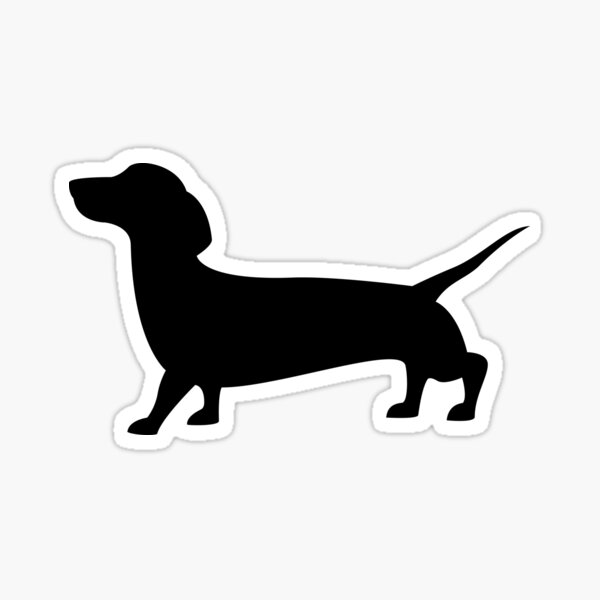 Black Silhouette of a Sausage Dog - For Dachshund Lovers Sticker