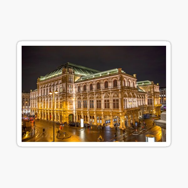 Austria. Vienna. Opera House at Night. Sticker