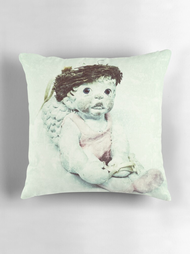 Thumbnail 3 of 4, Pillow, Gift for Dancer - Ballerina Angel Cherub in Pink Ballet Slippers - Ballet Gift designed and sold by OneDayArt.