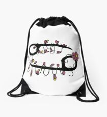 The Cancer Sign Blooming With Flowers Drawstring Bag