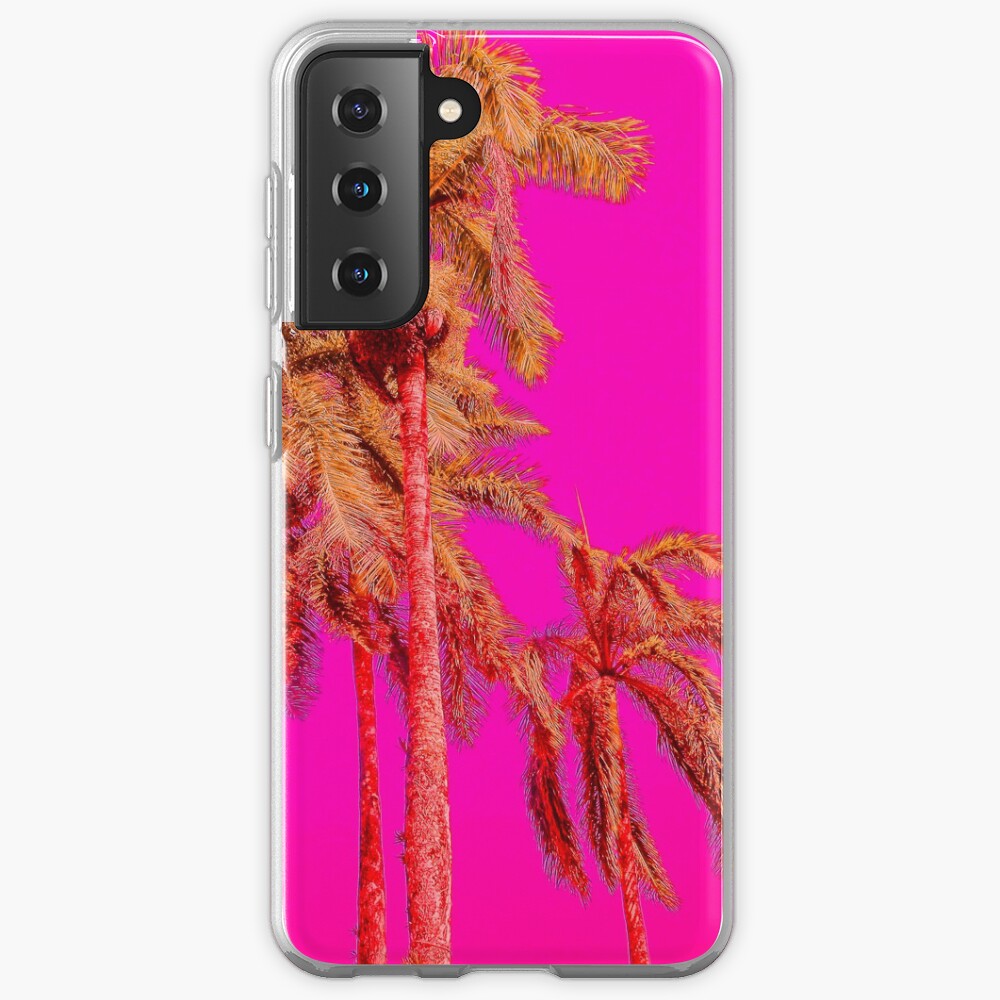 Neon Pink Tropics - Psychedelic Coconut Trees Art - Graduation Gift Samsung Galaxy Phone Case
