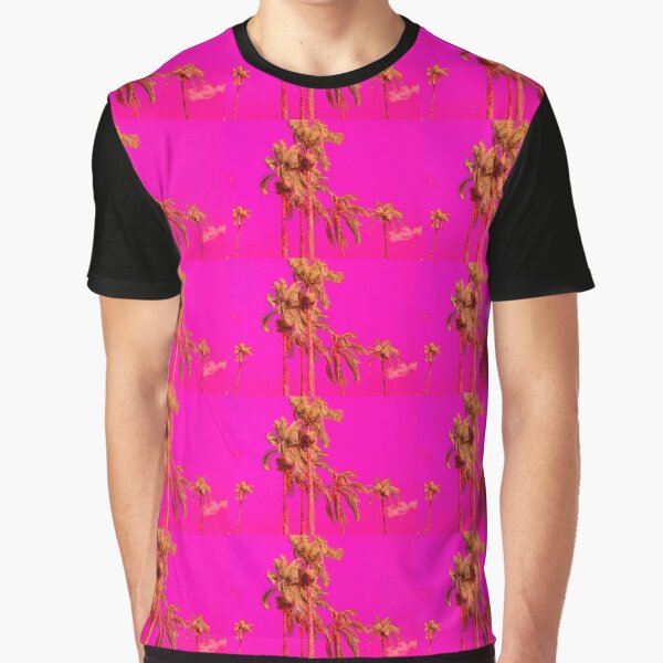 Neon Pink Tropics - Psychedelic Coconut Trees Art - Graduation Gift Graphic T-Shirt