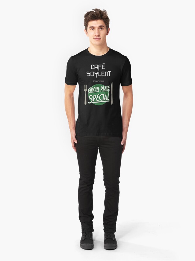 Alternate view of Soylent Cafe's Green Plate Special Slim Fit T-Shirt