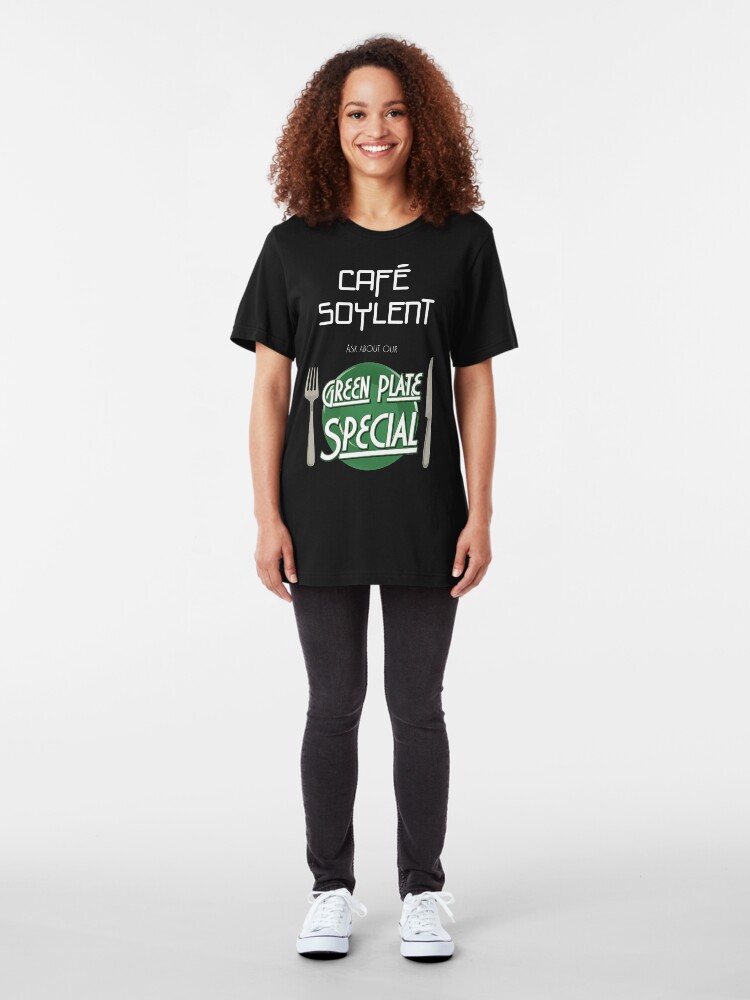 Alternate view of Soylent Cafe's Green Plate Special Slim Fit T-Shirt