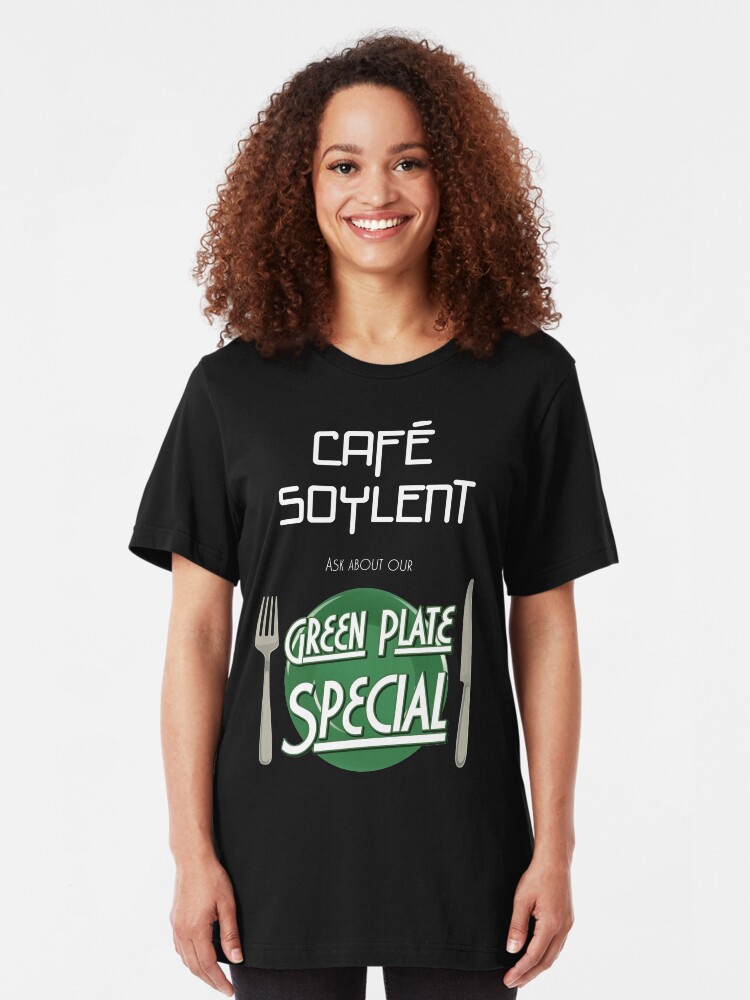 Alternate view of Soylent Cafe's Green Plate Special Slim Fit T-Shirt