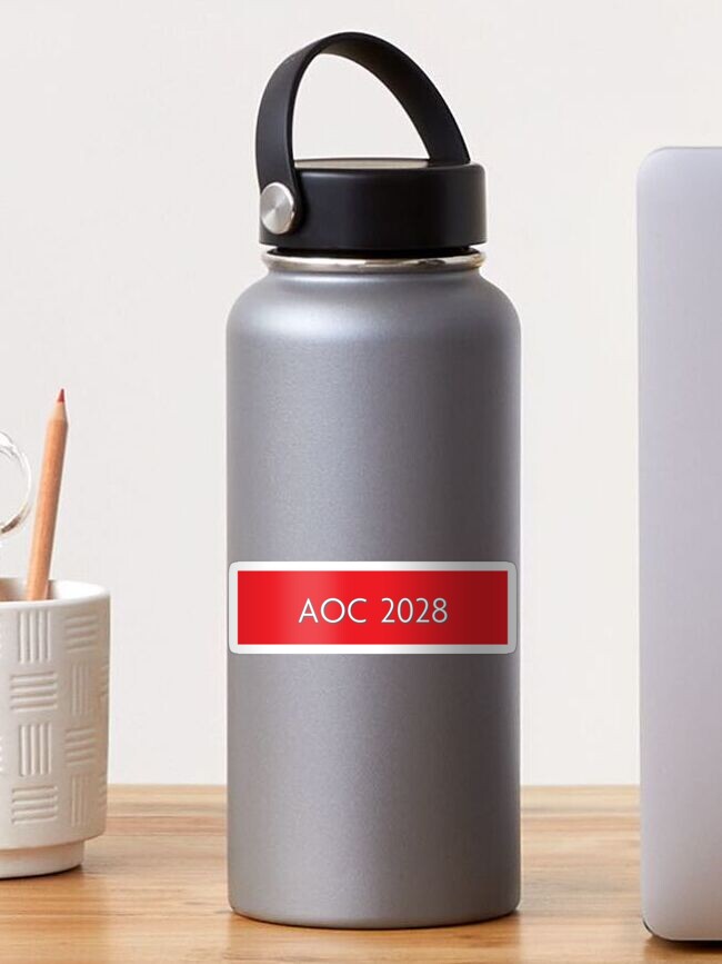 Sticker, Alexandria Ocasio-Cortez — AOC for President 2028 designed and sold by William Pate