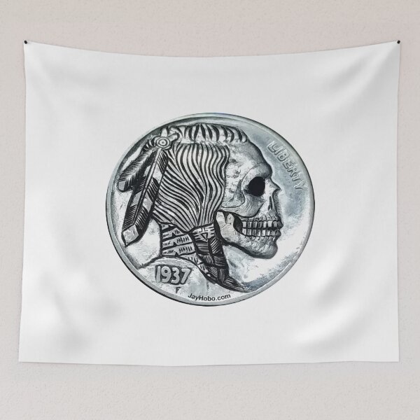 Item preview, Skull Hobo Nickel designed and sold by JayHobo.