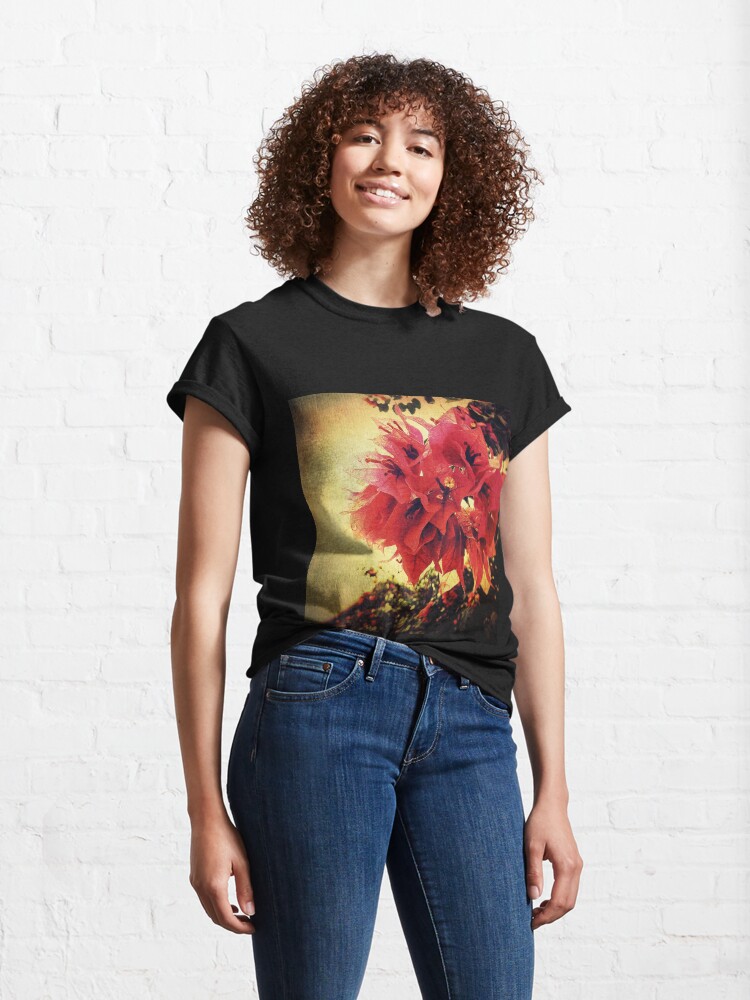 Alternate view of Sunset Bougainvillea - Deep Pink Flowers - Floral Art Photo Classic T-Shirt