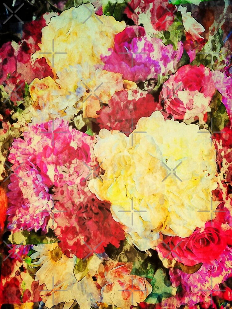 Springtime Bouquet Art - Floral Gift by OneDayArt