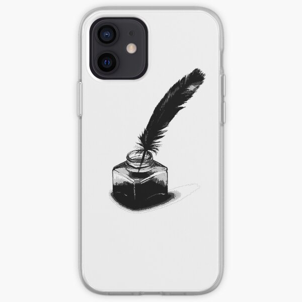 Tinta y pluma 4 Funda blanda para iPhone