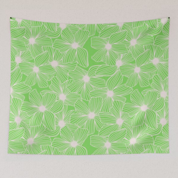 Item preview, 02 White Flowers on Green designed and sold by MathisDesigns.