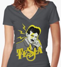 Tesla Women's Fitted V-Neck T-Shirt