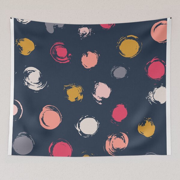 Item preview, Handpainted Circle Textures Navy Multi designed and sold by gabrielleneil.