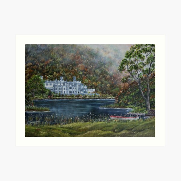 "Mist over Kylemore Abbey" - Oil Painting Art Print