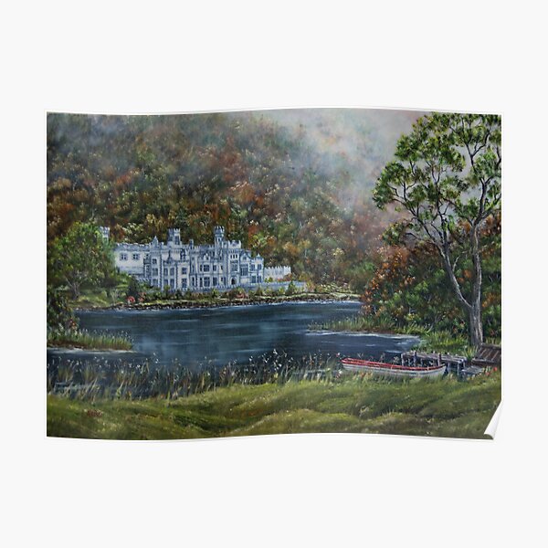 "Mist over Kylemore Abbey" - Oil Painting Poster