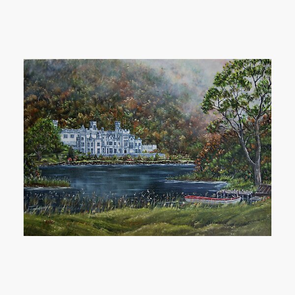 "Mist over Kylemore Abbey" - Oil Painting Photographic Print