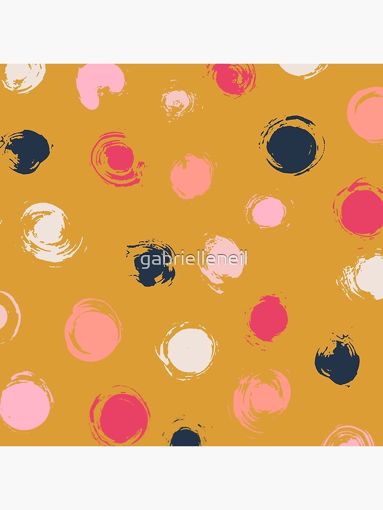 Handpainted Circle Textures Mustard Yellow by gabrielleneil