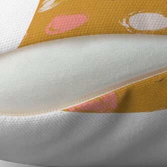 Alternate view of Handpainted Circle Textures Mustard Yellow Throw Pillow