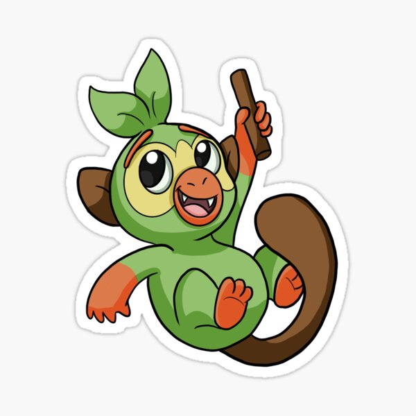 Grookey Sticker Sticker By Doodlinjaz Redbubble