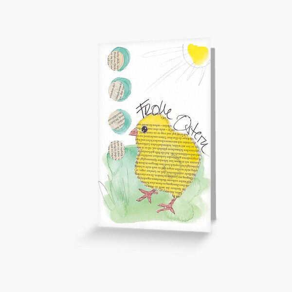Frohe Ostern: Küken unter der Frühlingssonne Grußkarte