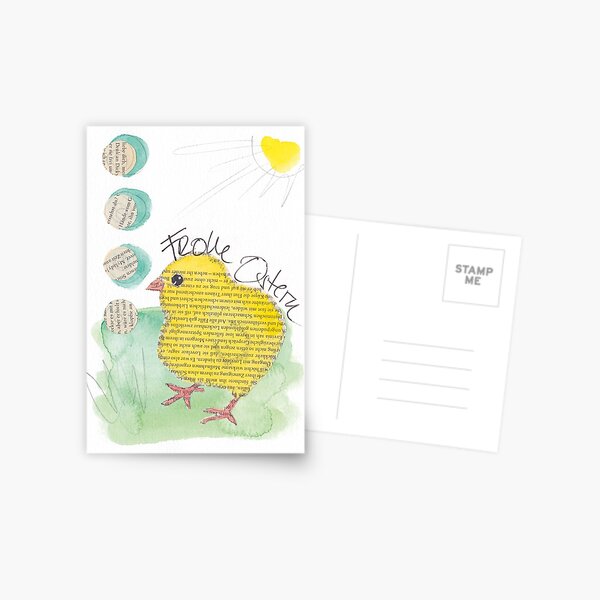 Frohe Ostern: Küken unter der Frühlingssonne Postkarte