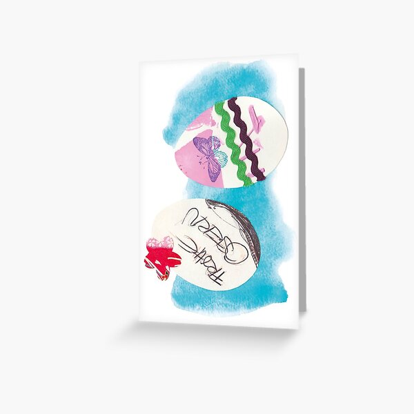 Frohe Ostern: Bunte Oster-Eier Grußkarte