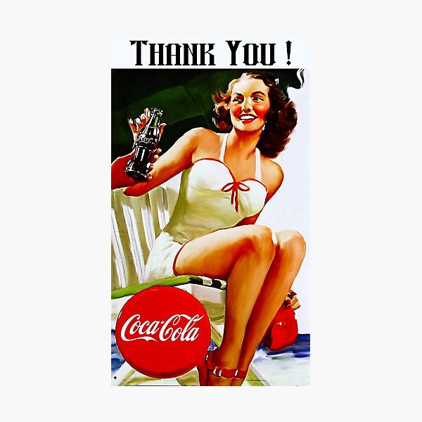 Coca Cola Alte Werbung Fotodruck Von Noramohammed Redbubble