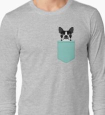 Logan - Boston Terrier pet design with bold and modern colors for pet lovers Long Sleeve T-Shirt