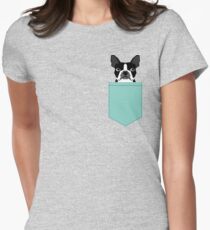 Logan - Boston Terrier pet design with bold and modern colors for pet lovers Women's Fitted T-Shirt