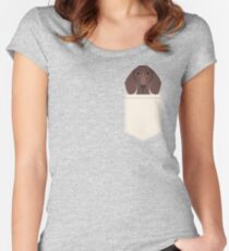 Piper - Dachshund, weener dog, wiener dog, pet portrait, sausage dog, pet Women's Fitted Scoop T-Shirt