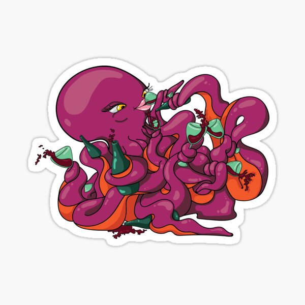 Drunk Octopus Stickers for Sale, Free US Shipping