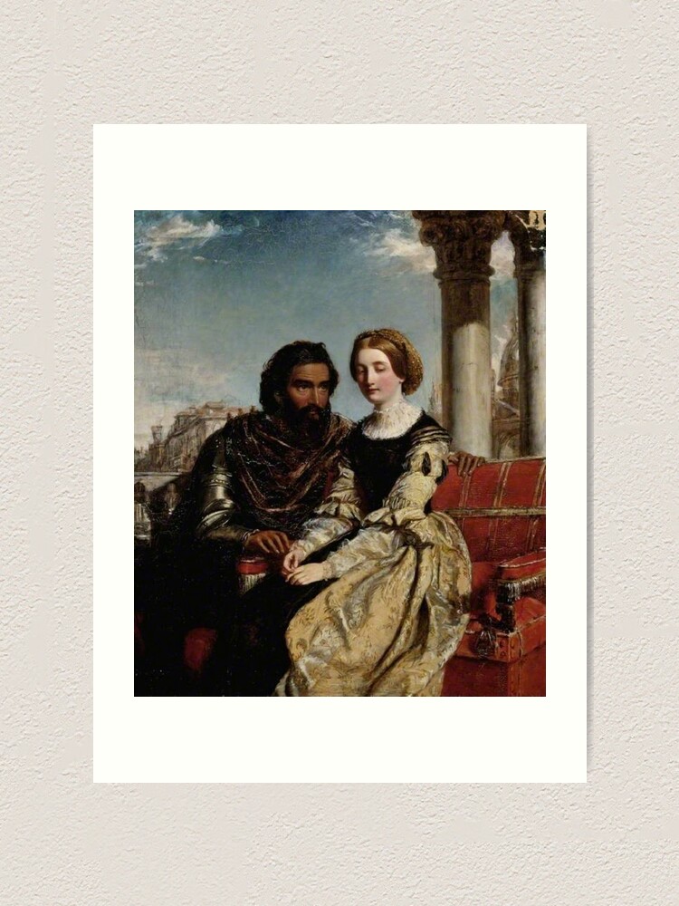 Alternate view of Othello and Desdemona - William Powell Frith - Date unknown - Fitzwilliam Museum - Cambridge (England) Painting - oil on canvas Art Print