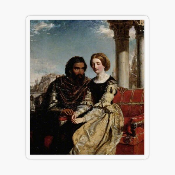 Othello and Desdemona - William Powell Frith - Date unknown - Fitzwilliam Museum - Cambridge (England)	 Painting - oil on canvas  Transparent Sticker