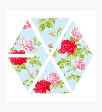 EXO - Blue Floral Photographic Print