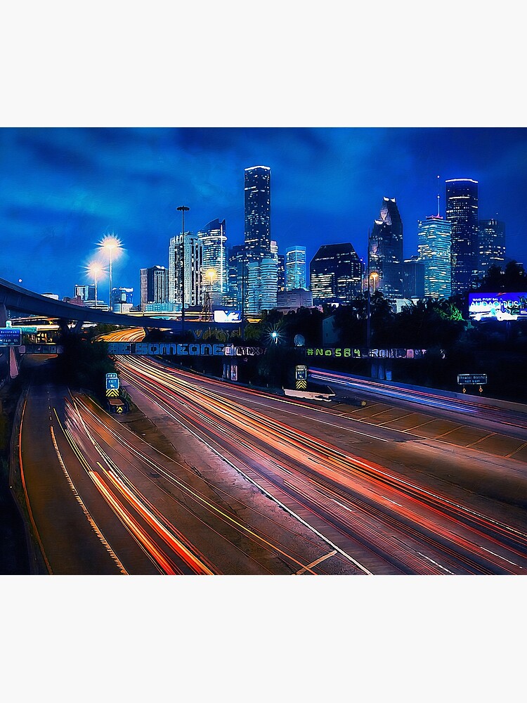 Discover Houston Skyline Tapestry