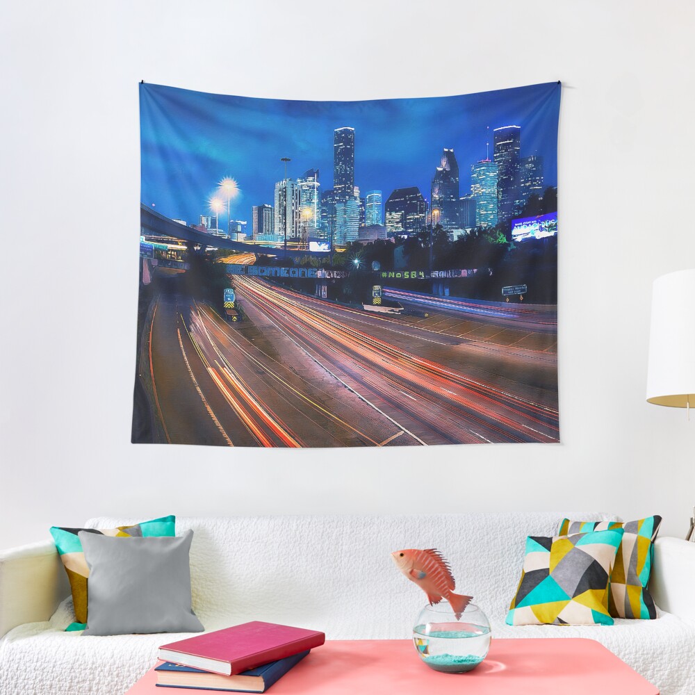 Houston Skyline Tapestry