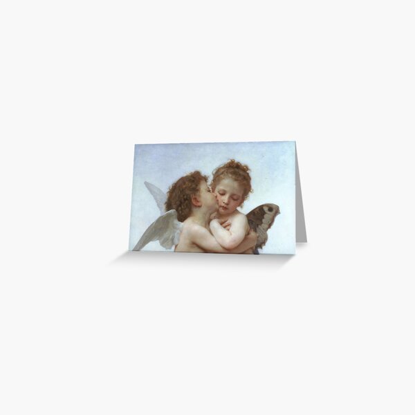Lamour and Psyche Children – (William Adolphe Bouguereau) #LamourandPsycheChildren #Lamour #Psyche #Children Greeting Card