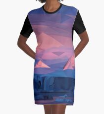 Berg Sonnenuntergang T-Shirt Kleid