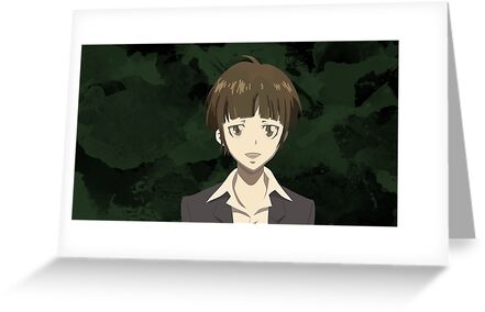 tsunemori akane greeting card by sarahwyt redbubble tsunemori akane greeting card by sarahwyt redbubble