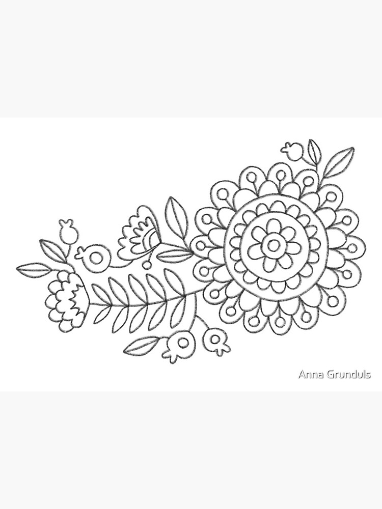 Flower Wreath Pencil Drawing Greeting Card for Sale by Anna