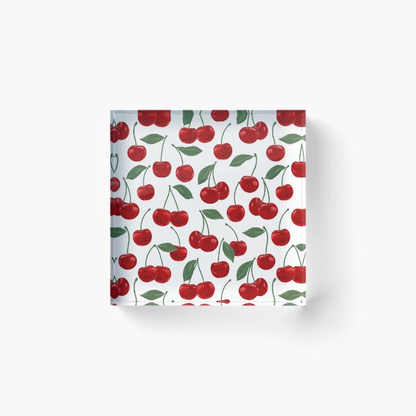 Item preview, red cherry pattern on white designed and sold by MartaOlgaKlara.