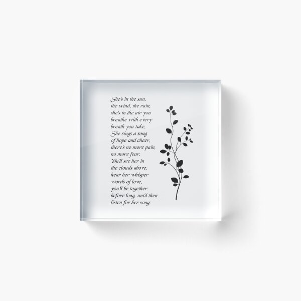 Item preview, Sympathy Gift - She's In the Sun Poem for Loss of Mother Daughter or Sister by Christy Ann Martine designed and sold by Christy Ann Martine.