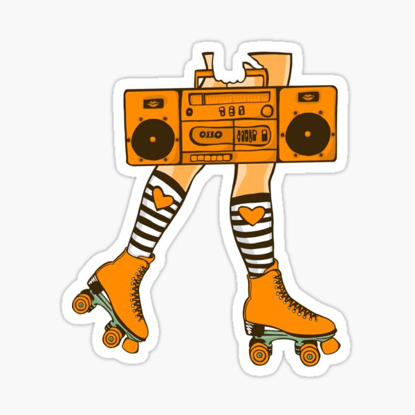 Boom Box (Orange) Sticker