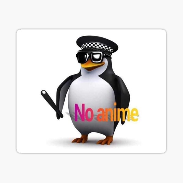 Anime Police Stickers Redbubble - no anime penguin roblox id