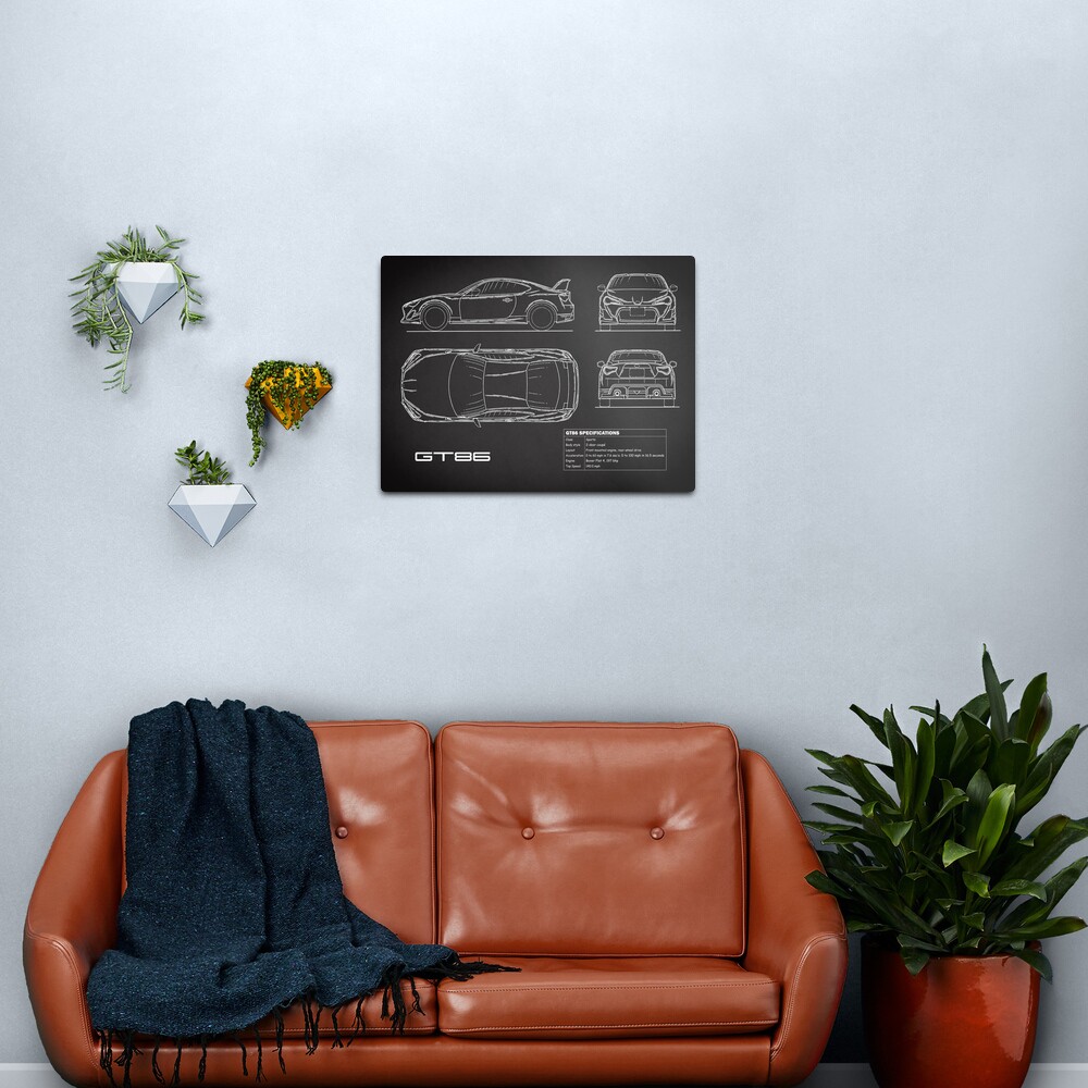 GT86 Blueprint Metal Print