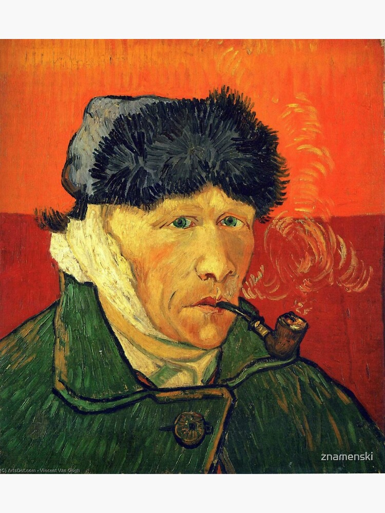 Self Portrait with Bandaged Ear and Pipe – (Vincent Van Gogh) by znamenski