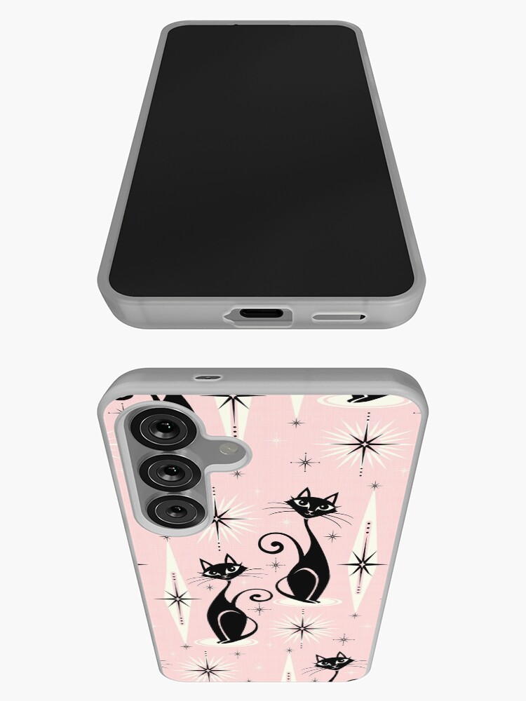 Thumbnail 3 of 4, Samsung Galaxy Phone Case, Mid Century Meow Retro Atomic Cats designed and sold by studioxtine.