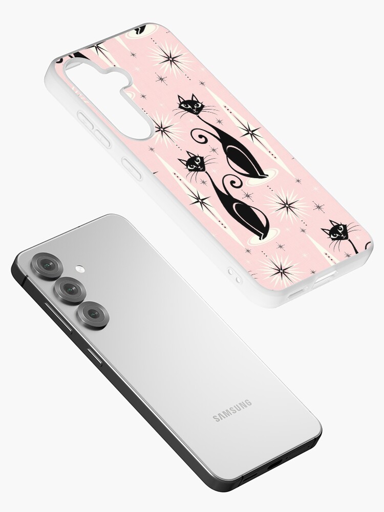 Thumbnail 2 of 4, Samsung Galaxy Phone Case, Mid Century Meow Retro Atomic Cats designed and sold by studioxtine.