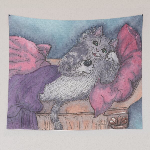 Item preview, Silver Cat, Dictating Her Memoirs designed and sold by SusanAlisonArt.