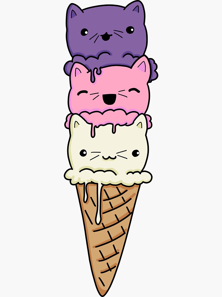 Ice Cream Cone Kittens | Kawaii Kitty Cats by Kittyworks
